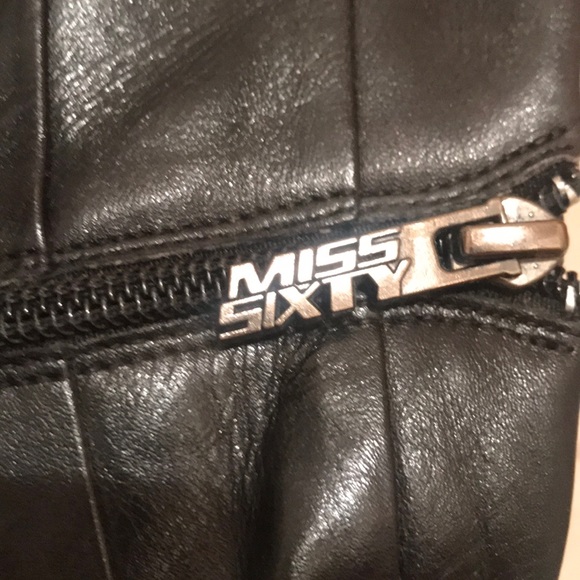 Miss Sixty Black Leather ankle peep toe pumps. - Picture 6 of 8